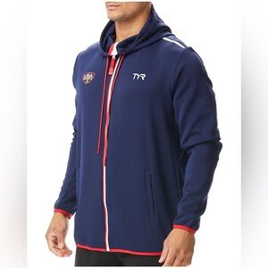 TYR Water Polo Unisex ODP Alliance Podium Full Zip Hoodie size S